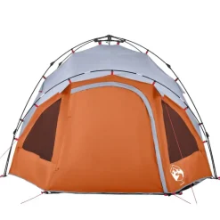 vidaXL Tienda de campaña iglú 3 personas apertura rápida gris/naranja Gris y naranja Outlet