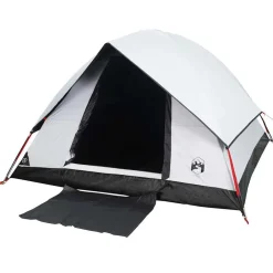 vidaXL Actividades Al Aire Libre-Tienda de campaña iglú 2 personas tela opaca impermeable blanco