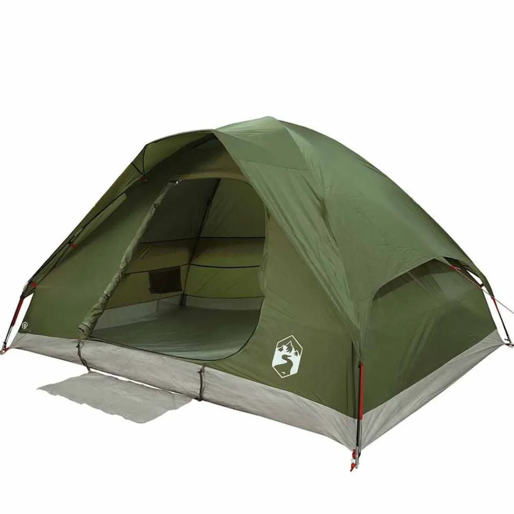 vidaXL Tienda de campaña iglú para 2 personas impermeable Verde oliva Discount