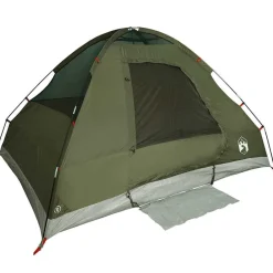 vidaXL Tienda de campaña iglú para 2 personas impermeable Verde oliva Discount