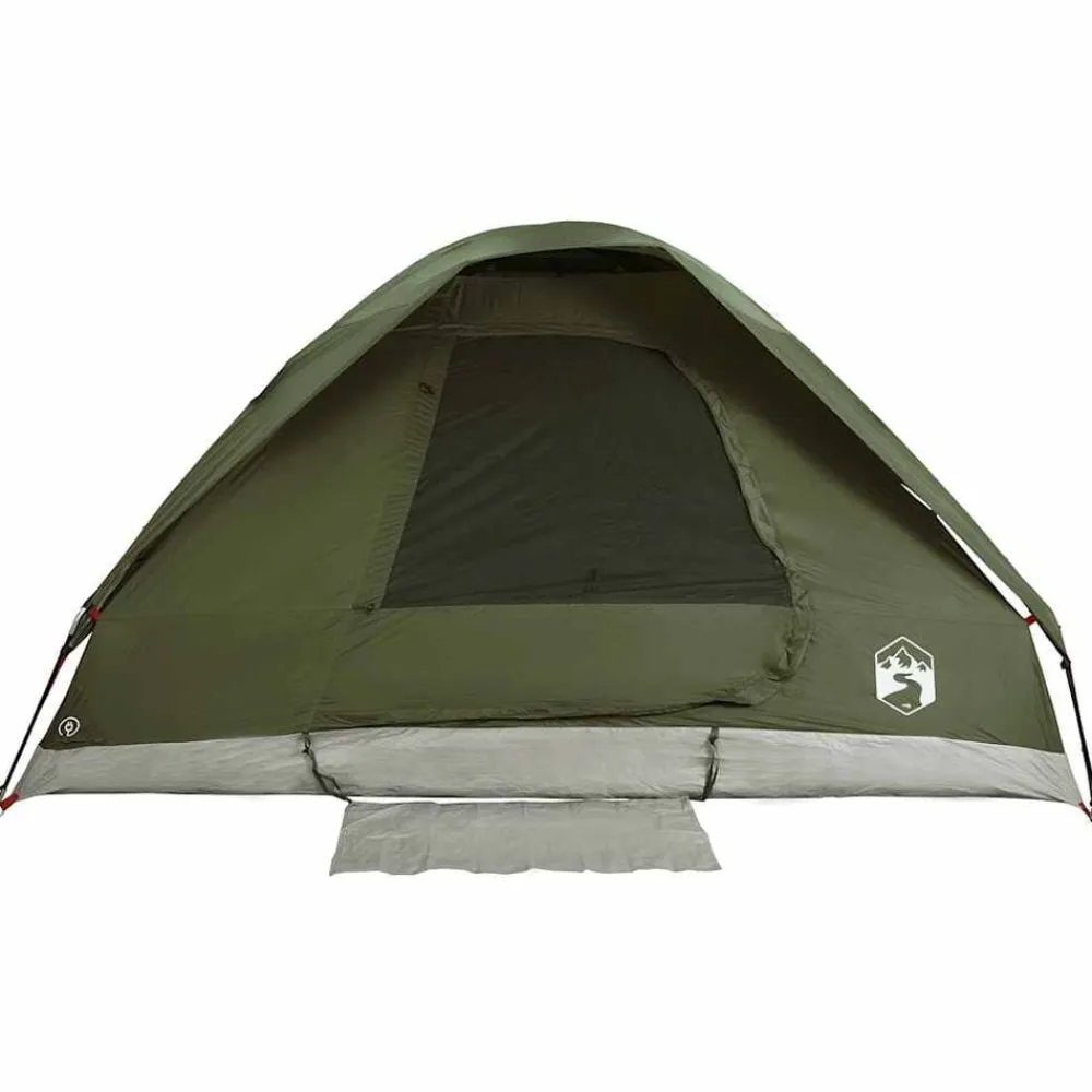 vidaXL Tienda de campaña iglú para 2 personas impermeable Verde oliva Discount