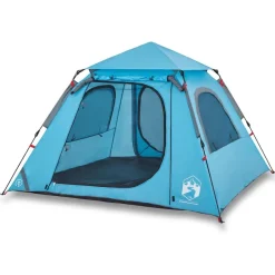 vidaXL Tienda de campaña iglú 4 personas apertura rápida Azul Best