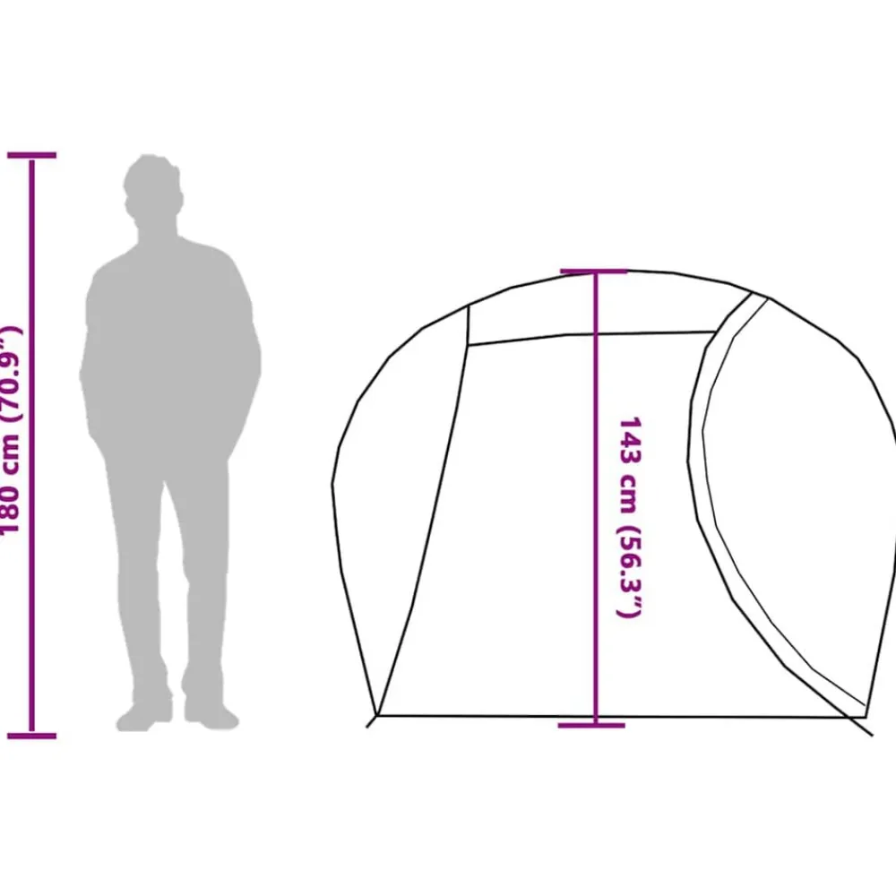 vidaXL Actividades Al Aire Libre-Tienda de campaña iglú para 4 personas impermeable