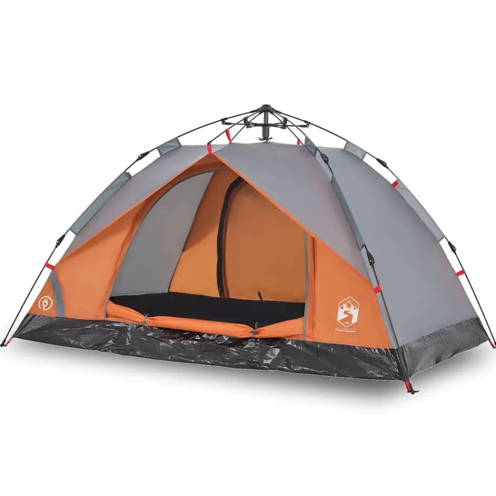 vidaXL Tienda de campaña iglú 2 personas apertura rápida gris/naranja Gris y naranja Hot