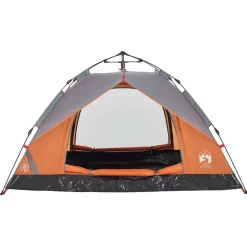 vidaXL Tienda de campaña iglú 2 personas apertura rápida gris/naranja Gris y naranja Hot