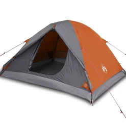 vidaXL Tienda de campaña iglú para 3 personas impermeable naranja Gris y naranja New