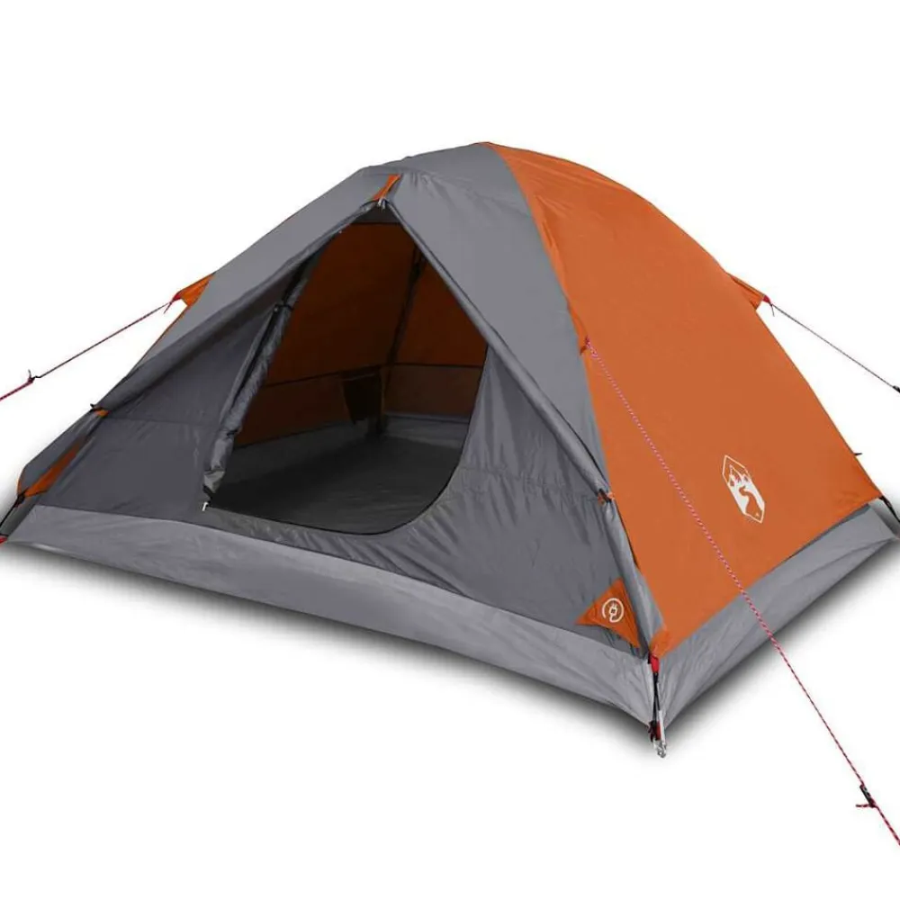 vidaXL Tienda de campaña iglú para 3 personas impermeable naranja Gris y naranja New