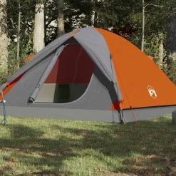 vidaXL Tienda de campaña iglú para 3 personas impermeable naranja Gris y naranja New