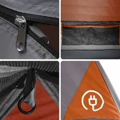 vidaXL Tienda de campaña iglú para 3 personas impermeable naranja Gris y naranja New