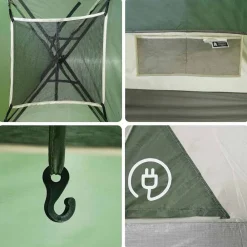 vidaXL Tienda de campaña iglú para 2 personas impermeable Verde Clearance