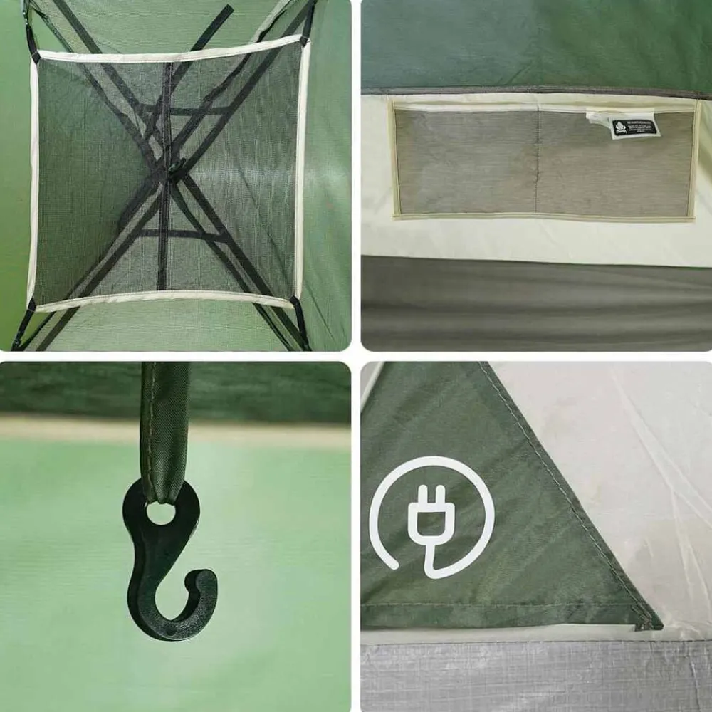 vidaXL Tienda de campaña iglú para 2 personas impermeable Verde Clearance