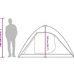 vidaXL Actividades Al Aire Libre-Tienda de campaña iglú para 4 personas impermeable