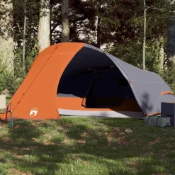 vidaXL Actividades Al Aire Libre-Tienda de campaña iglú para 4 personas impermeable naranja