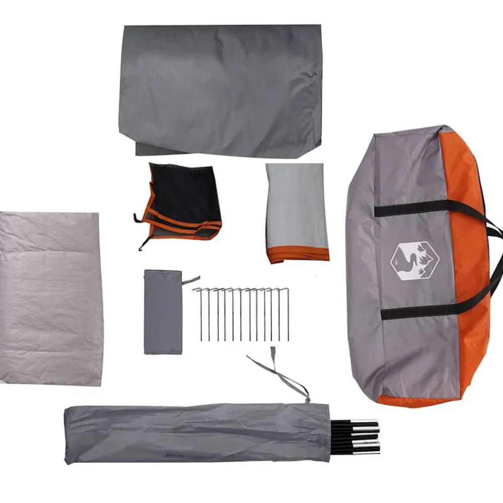 vidaXL Actividades Al Aire Libre-Tienda de campaña iglú para 4 personas impermeable naranja