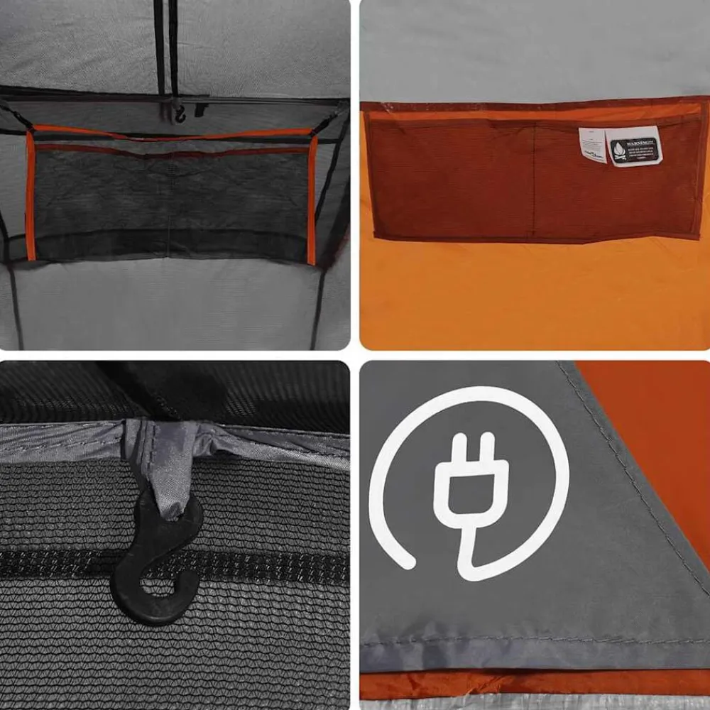 vidaXL Actividades Al Aire Libre-Tienda de campaña iglú para 4 personas impermeable naranja