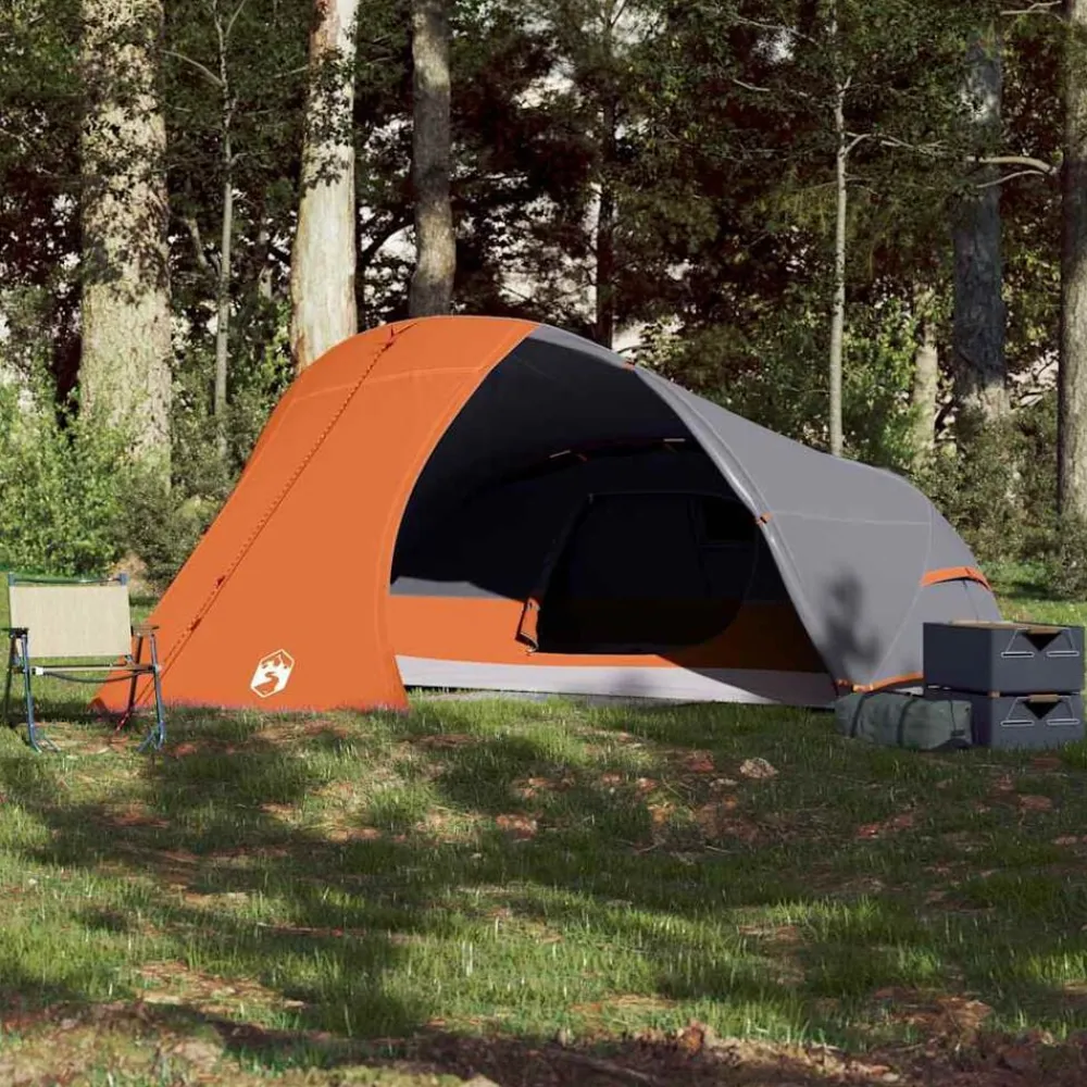 vidaXL Actividades Al Aire Libre-Tienda de campaña iglú para 4 personas impermeable naranja