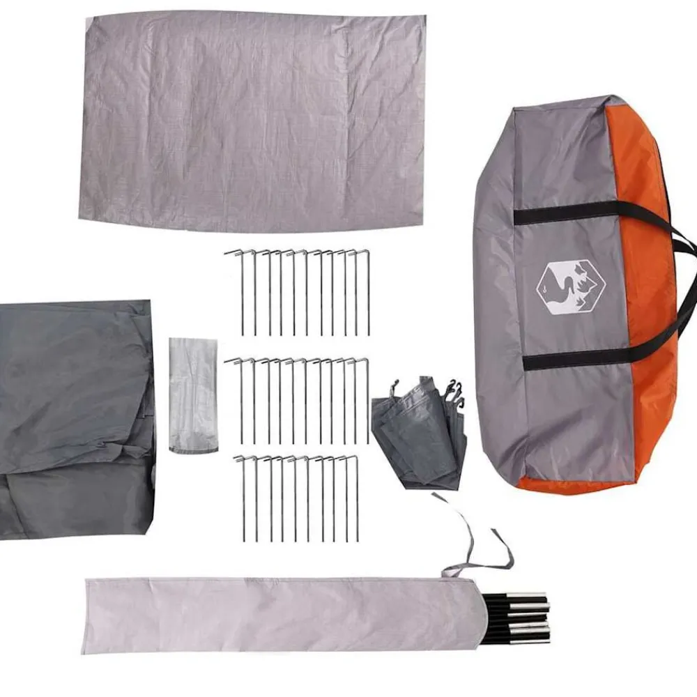 vidaXL Actividades Al Aire Libre-Tienda de campaña marco en A para 2 personas impermeable gris