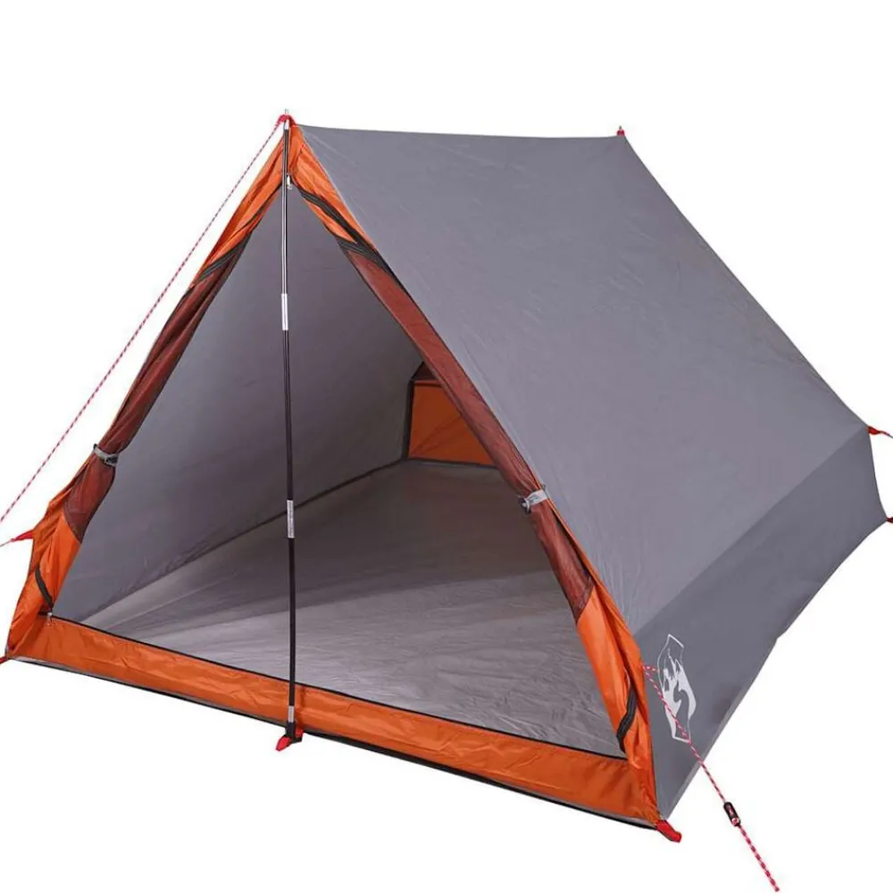 vidaXL Actividades Al Aire Libre-Tienda de campaña marco en A para 2 personas impermeable gris