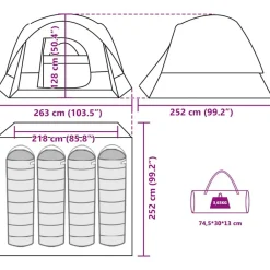 vidaXL Actividades Al Aire Libre-Tienda de campaña para 4 personas impermeable