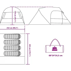 vidaXL Tienda de campaña para 4 personas con techo Gris y naranja Sale