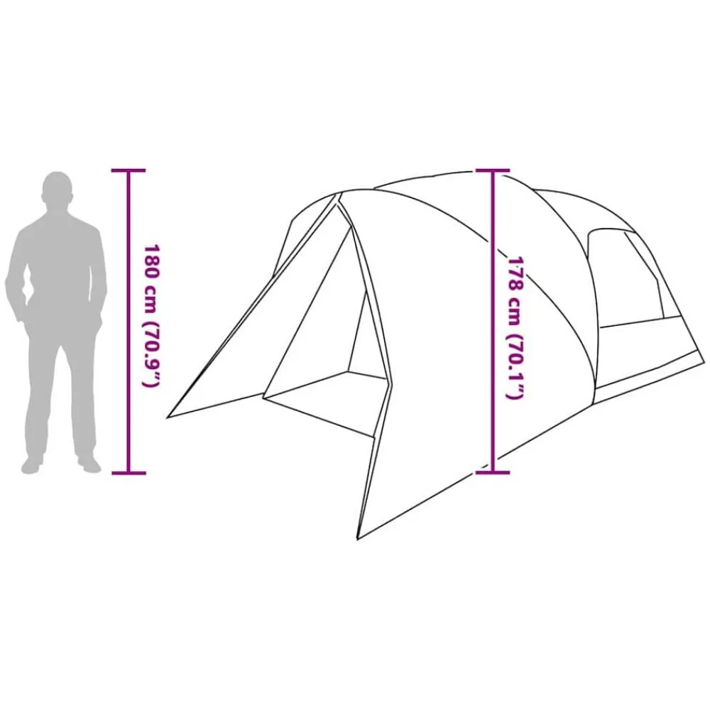 vidaXL Tienda de campaña para 4 personas con techo Gris y naranja Sale