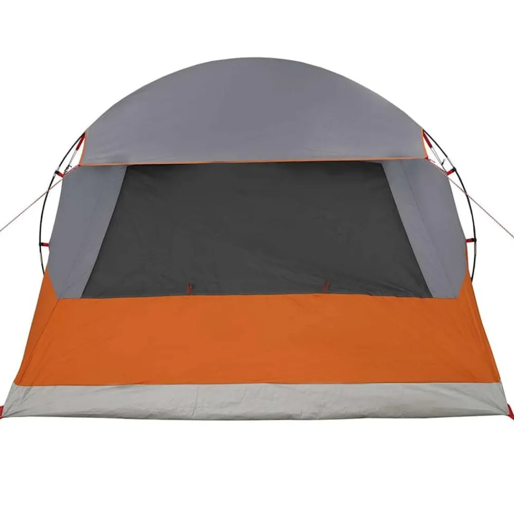 vidaXL Tienda de campaña para 4 personas con techo Gris y naranja Sale