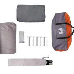 vidaXL Tienda de campaña para 4 personas con techo Gris y naranja Sale
