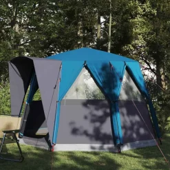 vidaXL Actividades Al Aire Libre-Tienda de campaña para 3 personas con techo y gris