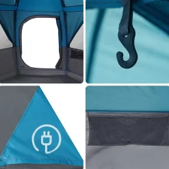 vidaXL Actividades Al Aire Libre-Tienda de campaña para 3 personas con techo y gris