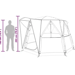 vidaXL Actividades Al Aire Libre-Tienda de campaña para 3 personas con techo y gris