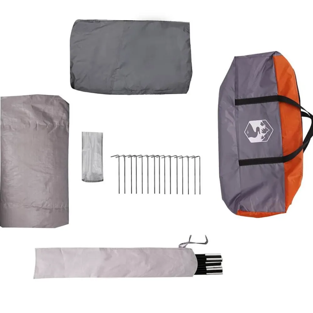 vidaXL Tienda de campaña para 12 personas con techo Gris y naranja Sale