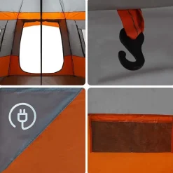 vidaXL Tienda de campaña para 12 personas con techo Gris y naranja Sale
