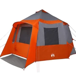 vidaXL Tienda de campaña para 12 personas con techo Gris y naranja Sale