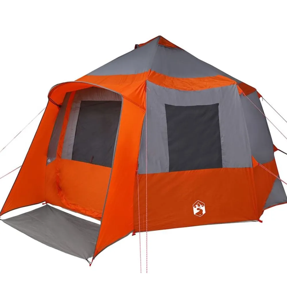 vidaXL Tienda de campaña para 12 personas con techo Gris y naranja Sale