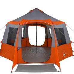 vidaXL Tienda de campaña para 12 personas con techo Gris y naranja Sale