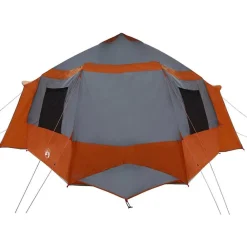 vidaXL Tienda de campaña para 12 personas con techo Gris y naranja Sale