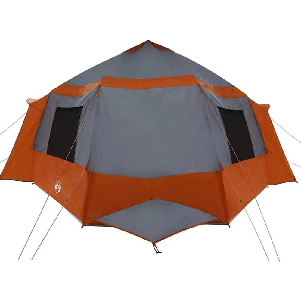 vidaXL Tienda de campaña para 12 personas con techo Gris y naranja Sale