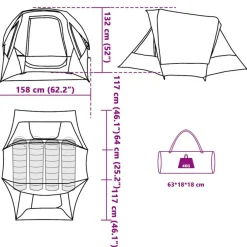 vidaXL Actividades Al Aire Libre-Tienda de campaña para 4 personas impermeable