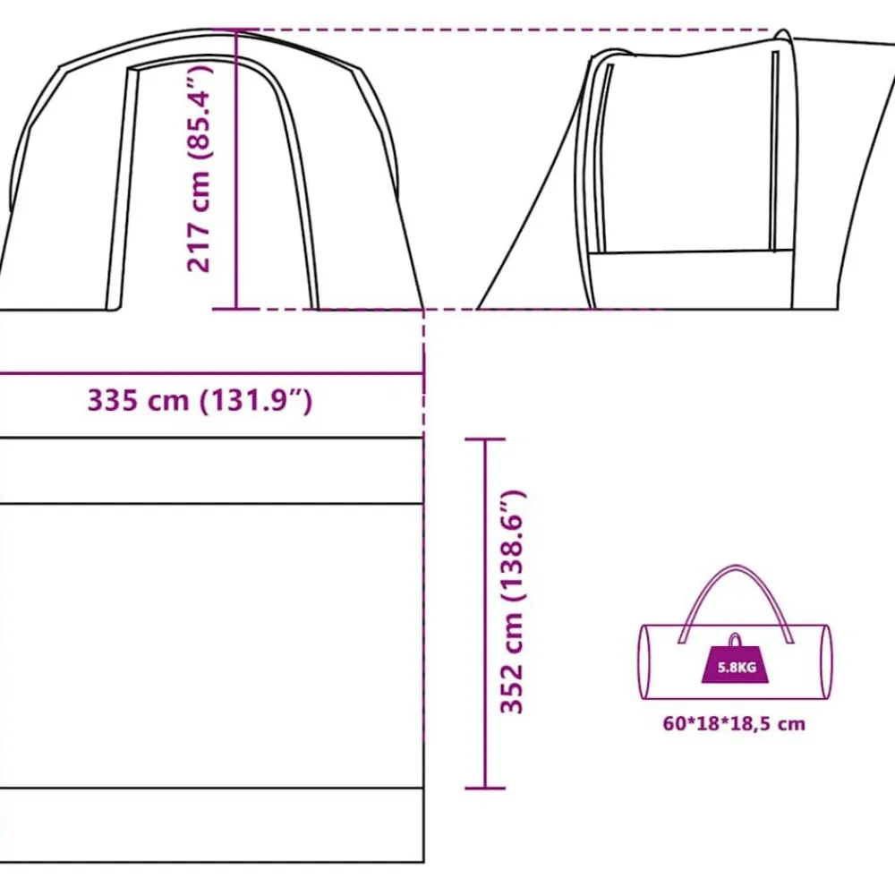 vidaXL Actividades Al Aire Libre-Tienda de campaña para coche impermeable