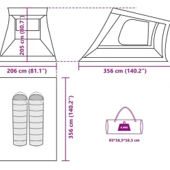 vidaXL Tienda de campaña para coche para 2 personas impermeable marrón Marr&oacute;n Clearance