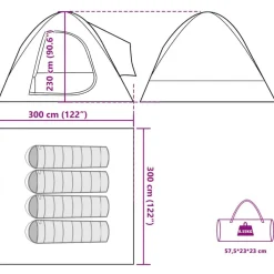 vidaXL Actividades Al Aire Libre-Tienda de campaña para coche para 4 personas impermeable