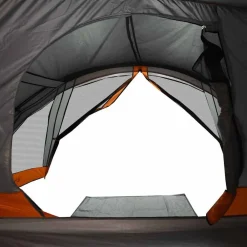 vidaXL Tienda de campaña para 4 personas impermeable Gris y naranja Online