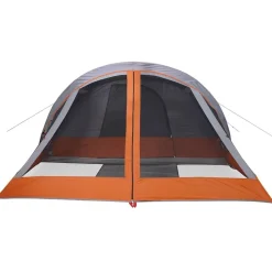 vidaXL Tienda de campaña para 4 personas impermeable Gris y naranja Online