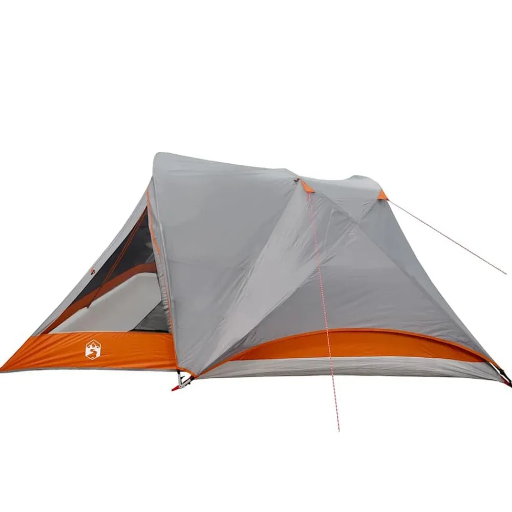 vidaXL Tienda de campaña para 4 personas impermeable Gris y naranja Online