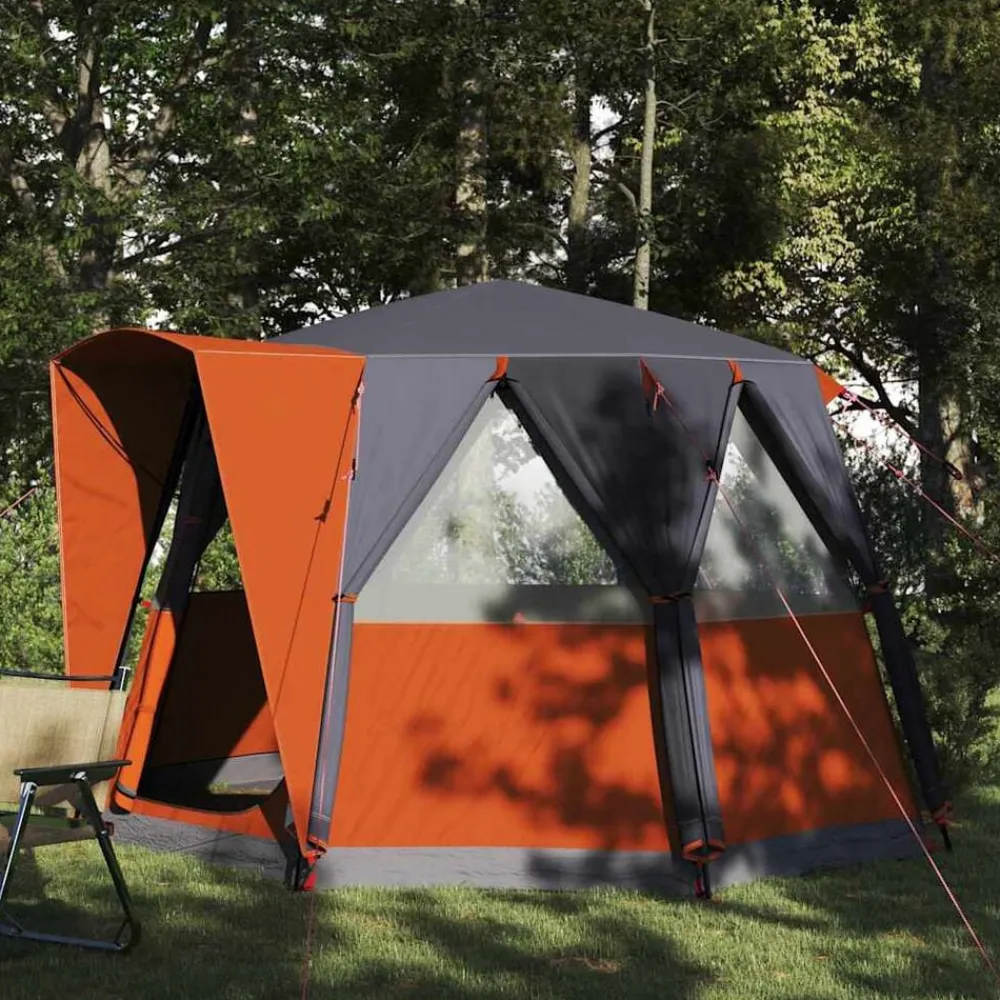 vidaXL Actividades Al Aire Libre-Tienda de campaña para 3 personas con techo