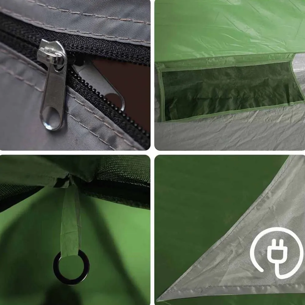 vidaXL Tienda de campaña para 2 personas impermeable Verde Clearance