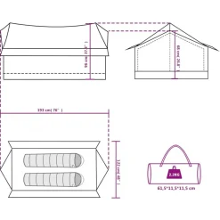 vidaXL Tienda de campaña para 2 personas impermeable Verde Clearance