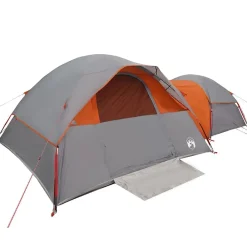 vidaXL Tienda de campaña para 5 personas impermeable Gris y naranja Clearance
