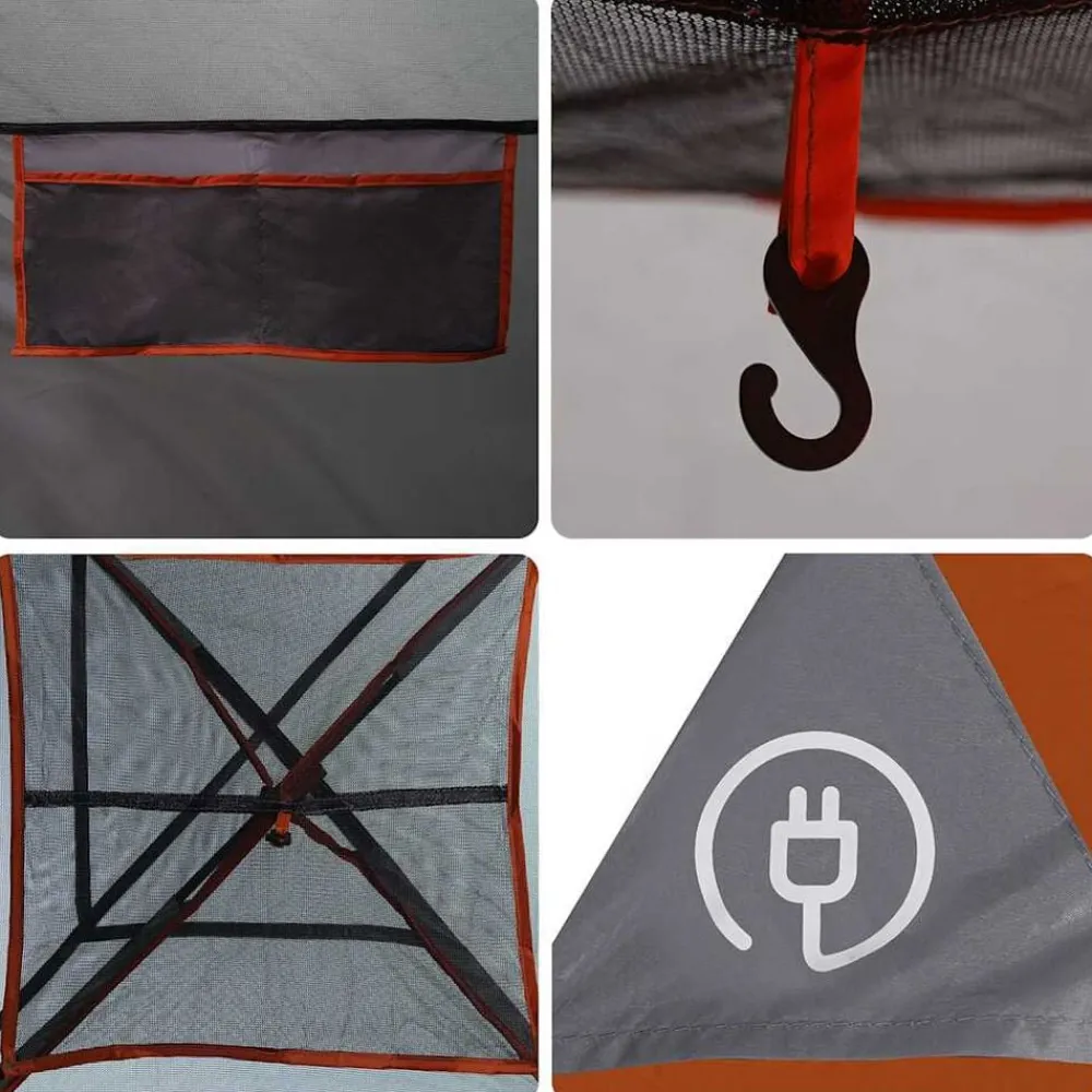vidaXL Tienda de campaña para 5 personas impermeable Gris y naranja Clearance
