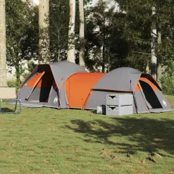 vidaXL Tienda de campaña para 5 personas impermeable Gris y naranja Clearance